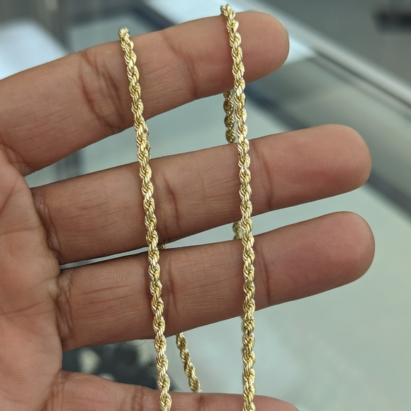 10kt real gold rope chain 2.9 mm 22 inches - Picture 8 of 10